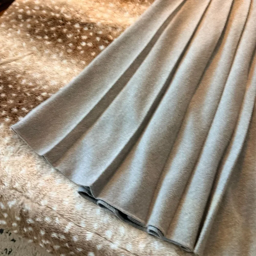 S Vintage Bonnie & Norma Light Gray Wool Maxi Skirt